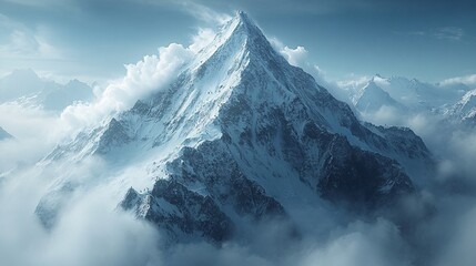 Obraz premium Adventurous Climbers on the Everest Summit