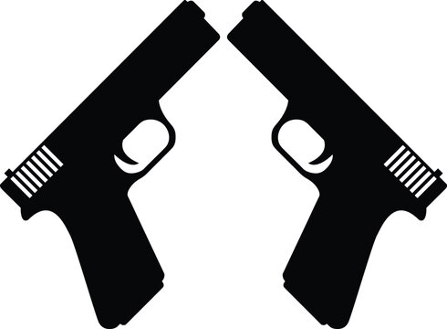 Pistol gun hand gun silhouette file vector