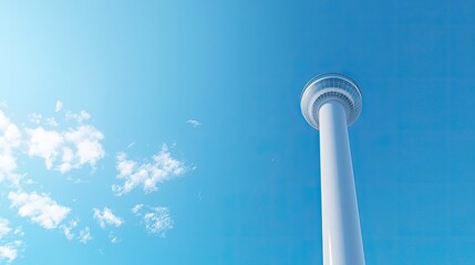 Majestic Tower Reaching for the Clear Blue Sky