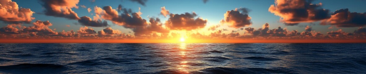 Obraz premium sunrise over the ocean banner background generative ai