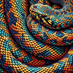 Fototapeta premium Snake Skin A macrorealistic photograph of snake skin revealing i