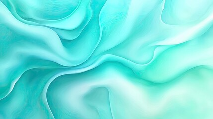 Obraz premium Ethereal Turquoise Waves Flowing Together Seamlessly