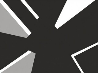 Minimalist geometric line pattern design with abstract shapes and angles in black and white, isolated, minimalist, abstract