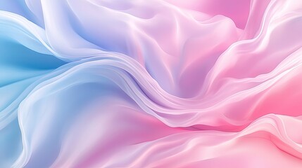 Fototapeta premium Soft Pastel Waves of Colorful Silk Fabric