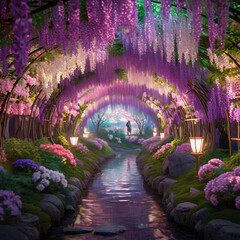 A collection of Japan’s stunning flower events capturing seasonal blooms, glowing lanterns, and illuminated petals. Experience Japan's floral festivals like cherry blossoms, wisteria, and peonies at n