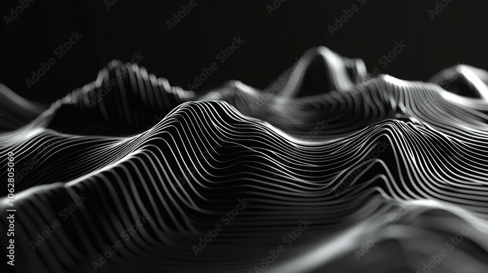 Poster exploring the geometry of terrain: an abstract contour map
