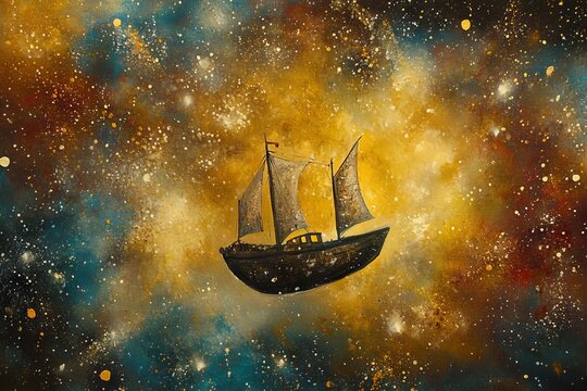 A whimsical fusion of fantasy and space travel in Peter Pan's story.