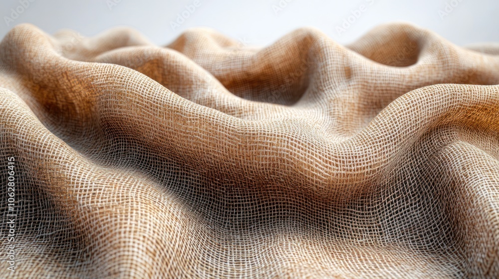 Poster close-up of textured fabric with soft, flowing waves and folds.