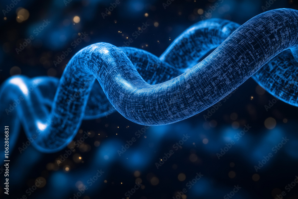 Poster blockchain concept data storage using dna sequences