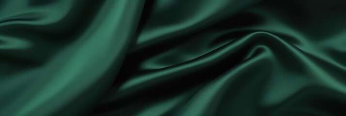 Obraz premium Dark green velvet fabric texture background, dark emerald cloth material for fashion design, green silk satin, 