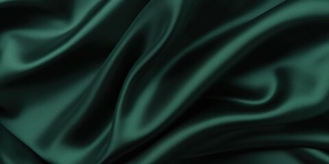 Fototapeta premium Dark green velvet fabric texture background, dark emerald cloth material for fashion design, green silk satin, 