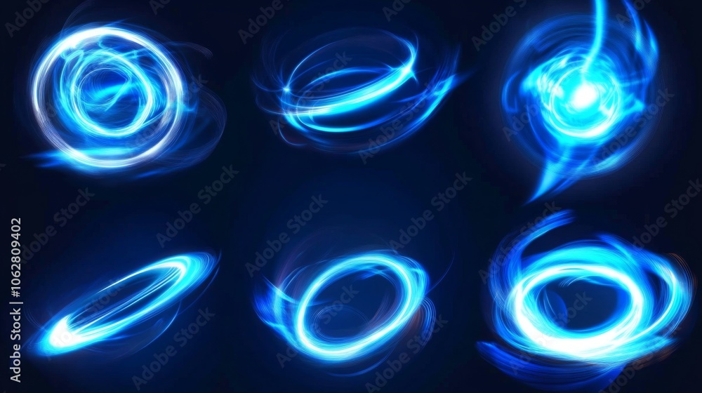 Aufkleber captivating circular and vortex spinning flares mesmerize the viewer.