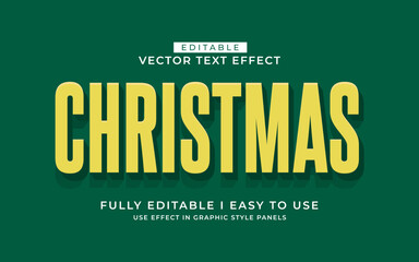 3d editable merry christmas text effect graphic style template