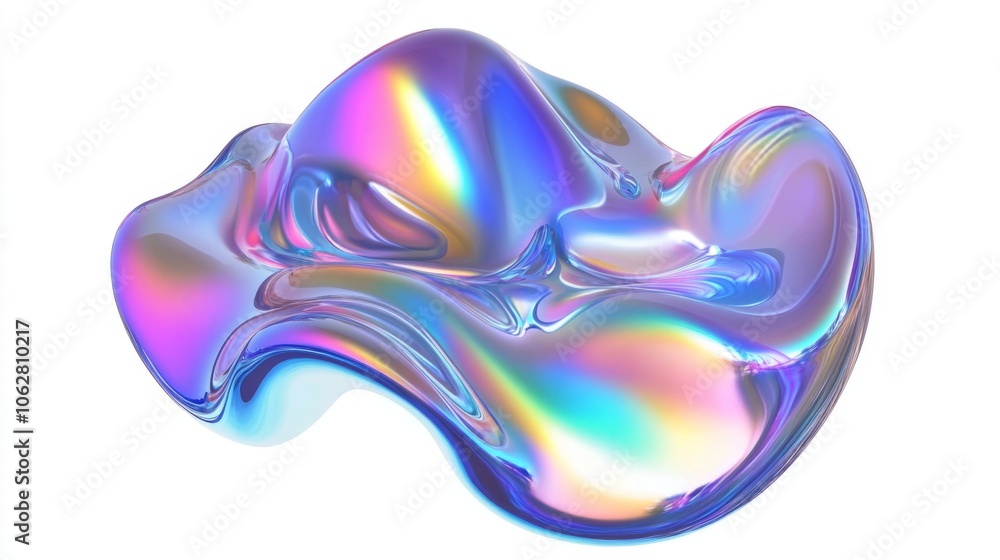 Poster holographic liquid forms create a captivating visual experience.