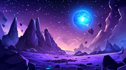 An enchanting night scene highlights the mystery of outer space.