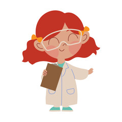 scientist girl with glasses