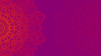 Abstract horizontal mandala 4k video footage, colorful floral vintage decorative element's, Mandala animation with seamless looping, Editable background	
