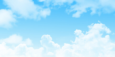 Vector sky blue background clouds. create with mess effect. sky background for decoration. 