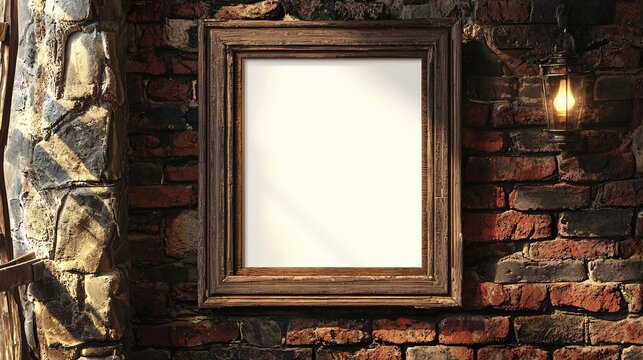 A minimalist escape-themed poster template with a blank frame, perfect for highlighting your unique designs against a clean white backdrop.