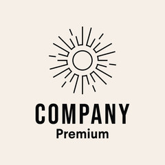 sun flare light hipster vintage logo vector icon illustration