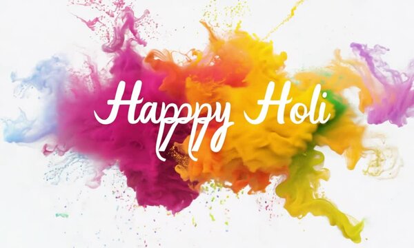 happy holi with different colors