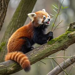 Fototapeta premium cute red panda