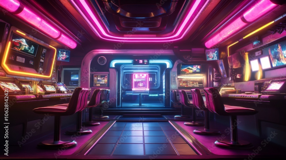 Poster experience the fusion of retro vibes and advanced technology in this captivating setting.