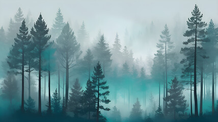 Fototapeta premium Foggy Wilderness 