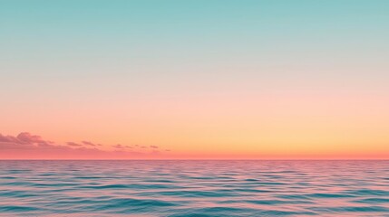 Fototapeta premium Tranquil seascape with soft waves under a colorful sunset sky.