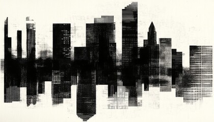 Innovative poster design highlighting urban landscapes in risograph technique.