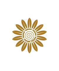Sunflower logo design icon vector illustration