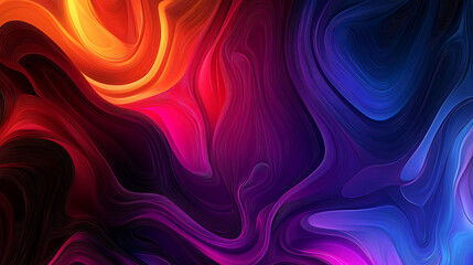 Dark Abstract Colorful Flowing Wave Pattern