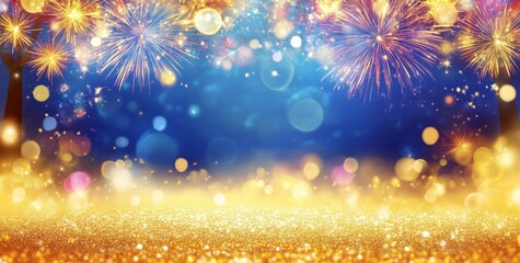 Fototapeta premium Kick off the New Year with a spectacular display of glittering fireworks.