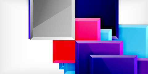 Colorful squares and rectangles. Vector Illustration For Wallpaper, Banner, Background, Card, Book Illustration, landing page