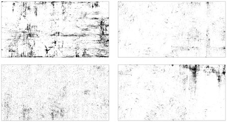 Seamless black and white texture halftone grunge scratches monochrome background vector.  Set of monochrome grunge design.