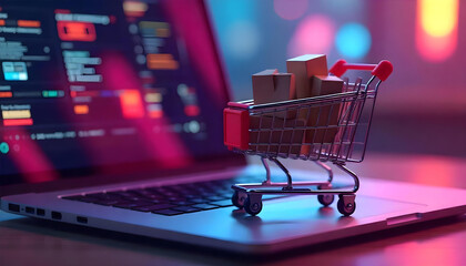 online shopping or e-commerce internet and delivered to the consumer
