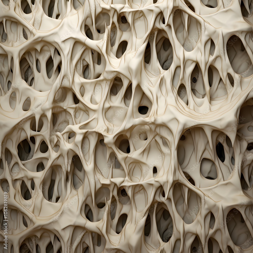 Poster abstract textured surface resembling organic or cellular structures.