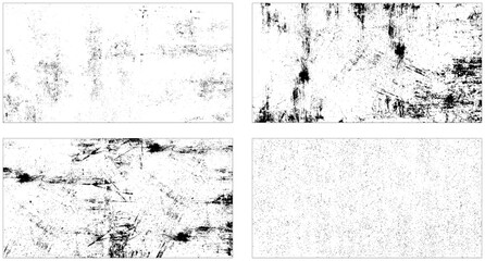 Seamless black and white texture halftone grunge scratches monochrome background vector. Set of grunge textures.