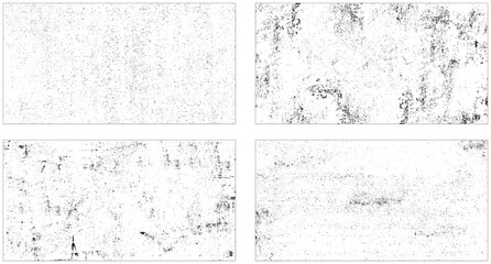 Seamless black and white texture halftone grunge scratches monochrome background vector.  Set of grunge distress overlay textures. 