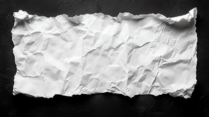 Crumpled white paper on a dark surface, adding texture to your design.