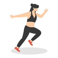 Young People Jogging Illustration. Healthy Lifestyle. Isolated on White Background. Vector Character Design.