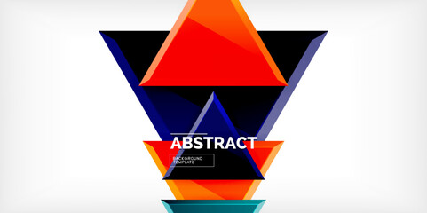 Abstract background - colorful triangles with 3d effect. Vector Illustration For Wallpaper, Banner, Background, Card, Book Illustration, landing page