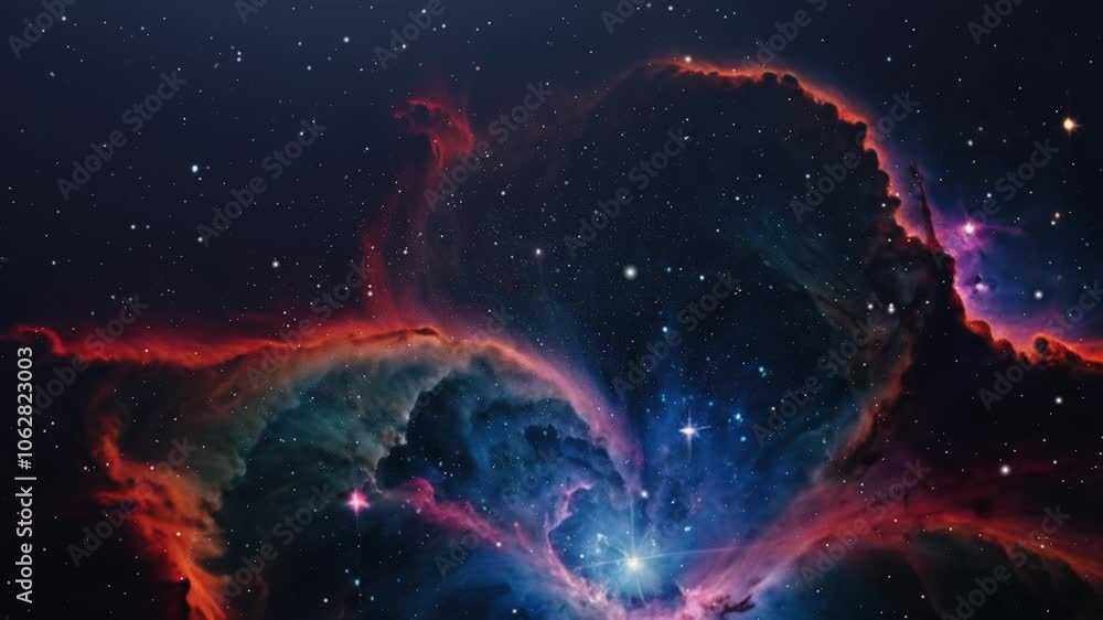 Canvas Prints cosmic nebula of bright nebula in deep space 4k