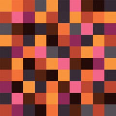 Colorful abstract geometric seamless pattern. Vector background with multicolored  squared blocks. Bright and joyful checkered surface design