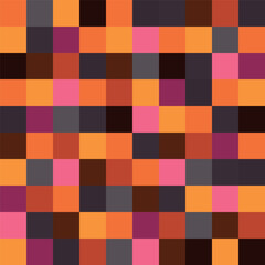 Colorful abstract geometric seamless pattern. Vector background with multicolored  squared blocks. Bright and joyful checkered surface design