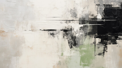 Abstract painting in black and silver , modern decoration. Abstract and minimalist oil painting background with copy space.