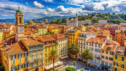 Naklejka premium Explore the Historic Architecture and Charm of BTIMENTS DU VIEUX NICE in the Heart of French Riviera's Old Town