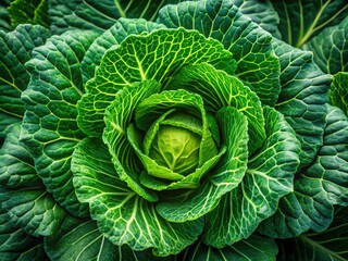 Fototapeta premium Fresh Green Cabbage Leaves Ideal for Healthy Recipes and Salads, Perfect for Nutrition and Culinary Use in Organic Cooking