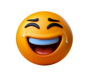Laughing Emoji with Tears of Joy, 3D Cartoon Icon for Social Media and Messaging
