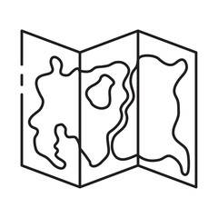 folded map for mountaineering